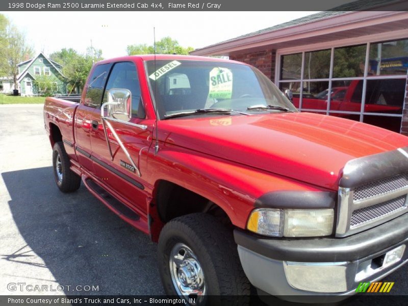 Flame Red / Gray 1998 Dodge Ram 2500 Laramie Extended Cab 4x4