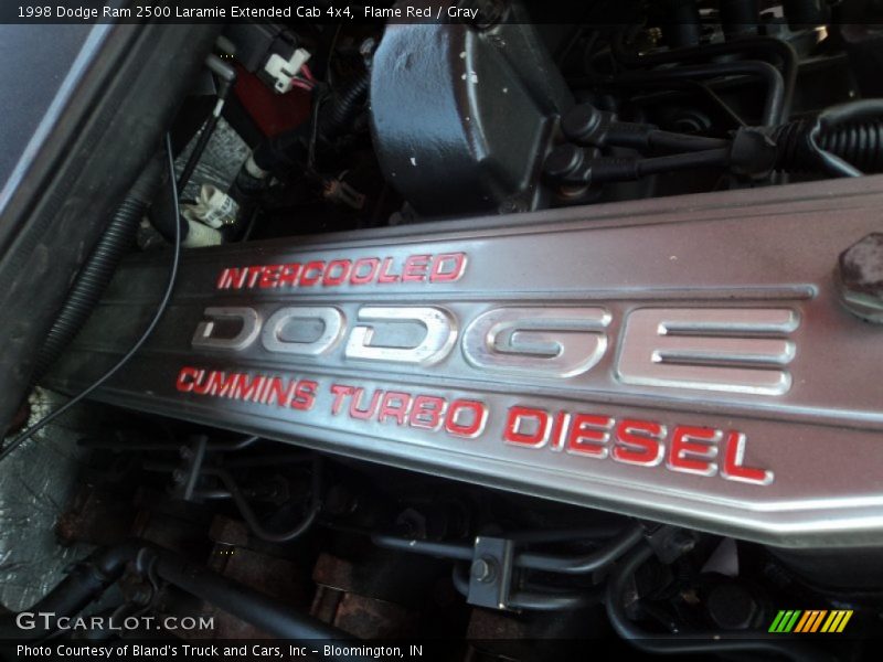 Flame Red / Gray 1998 Dodge Ram 2500 Laramie Extended Cab 4x4