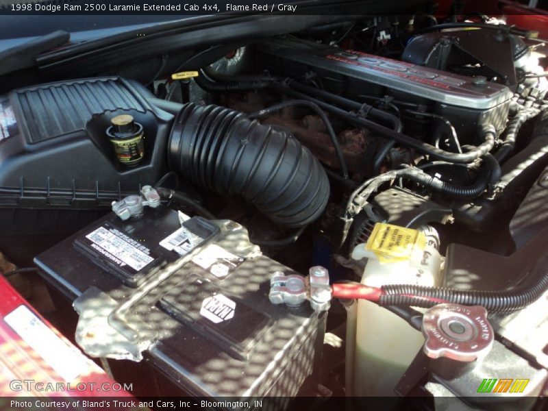 Flame Red / Gray 1998 Dodge Ram 2500 Laramie Extended Cab 4x4