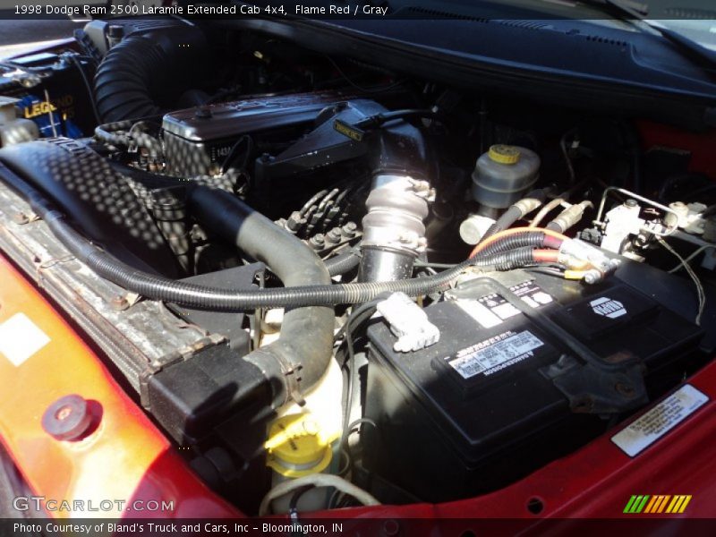 Flame Red / Gray 1998 Dodge Ram 2500 Laramie Extended Cab 4x4
