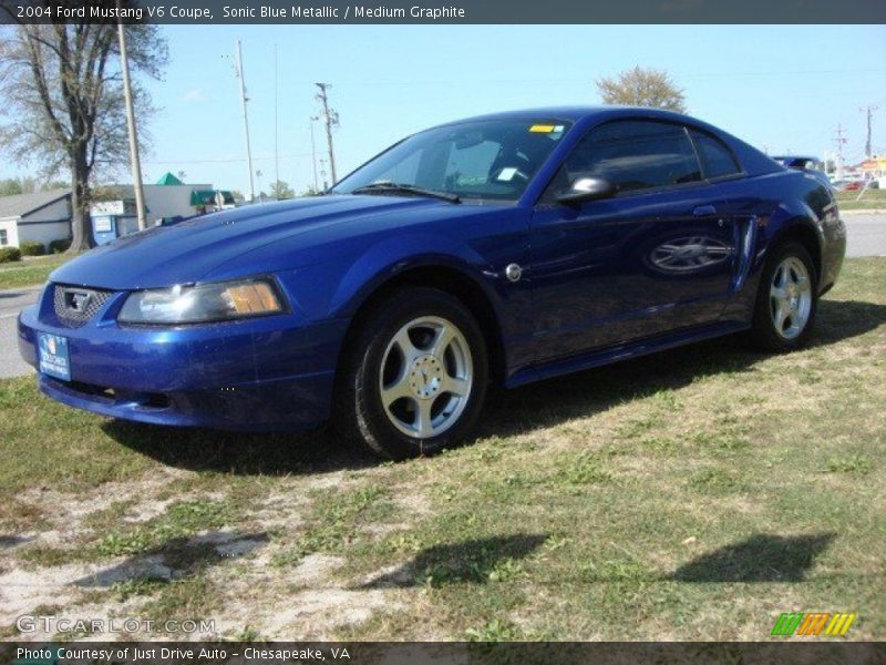 Sonic Blue Metallic / Medium Graphite 2004 Ford Mustang V6 Coupe