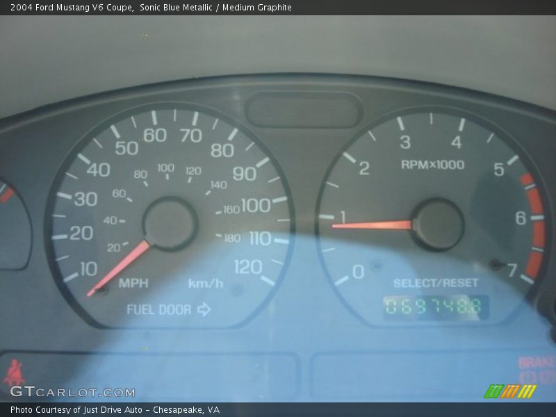 Sonic Blue Metallic / Medium Graphite 2004 Ford Mustang V6 Coupe