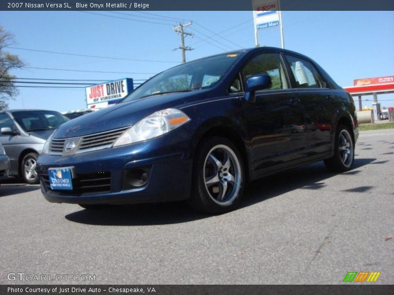 Blue Onyx Metallic / Beige 2007 Nissan Versa SL