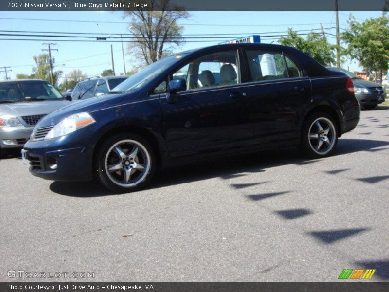Blue Onyx Metallic / Beige 2007 Nissan Versa SL