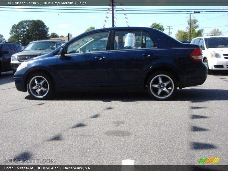 Blue Onyx Metallic / Beige 2007 Nissan Versa SL