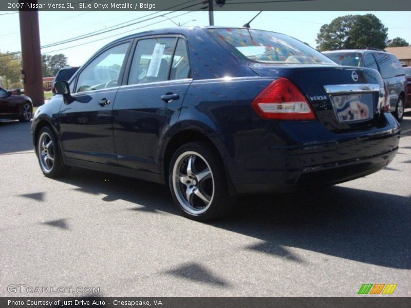 Blue Onyx Metallic / Beige 2007 Nissan Versa SL