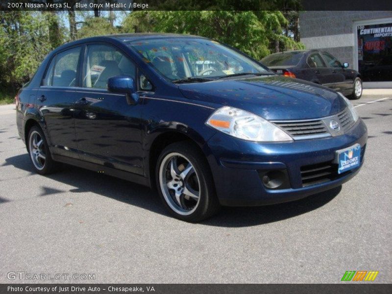 Blue Onyx Metallic / Beige 2007 Nissan Versa SL