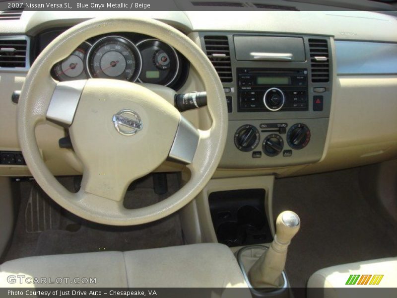 Blue Onyx Metallic / Beige 2007 Nissan Versa SL