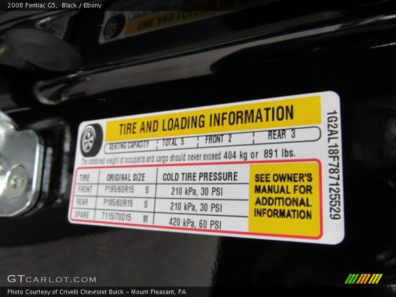 Black / Ebony 2008 Pontiac G5