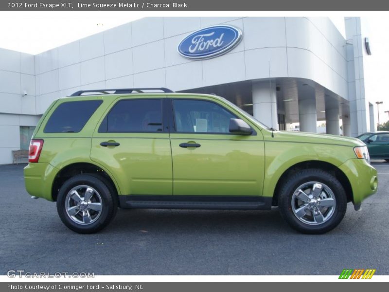 Lime Squeeze Metallic / Charcoal Black 2012 Ford Escape XLT