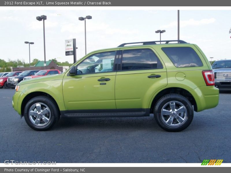 Lime Squeeze Metallic / Charcoal Black 2012 Ford Escape XLT