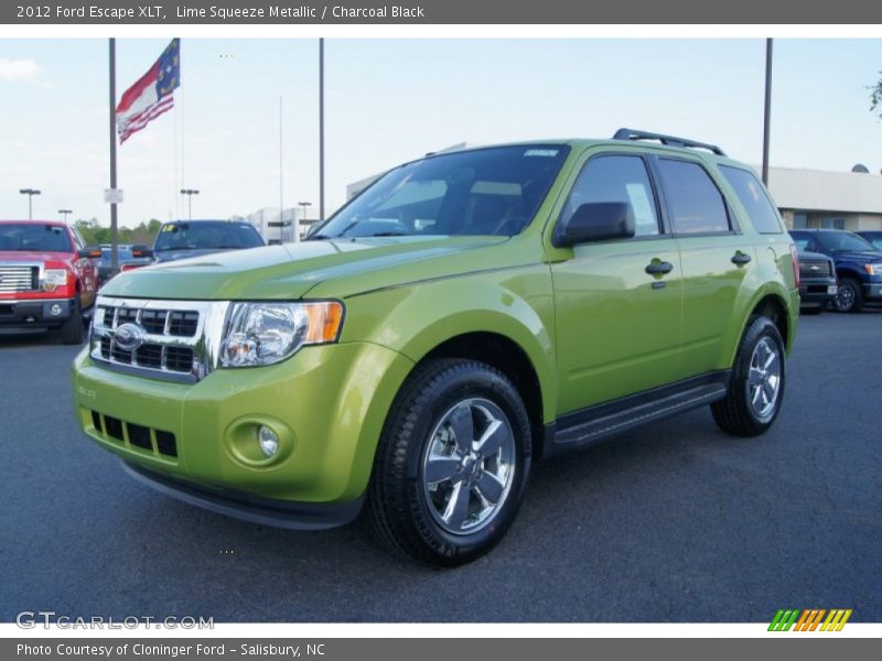 Lime Squeeze Metallic / Charcoal Black 2012 Ford Escape XLT