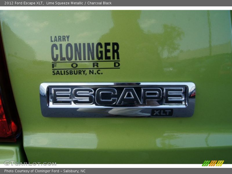 Lime Squeeze Metallic / Charcoal Black 2012 Ford Escape XLT