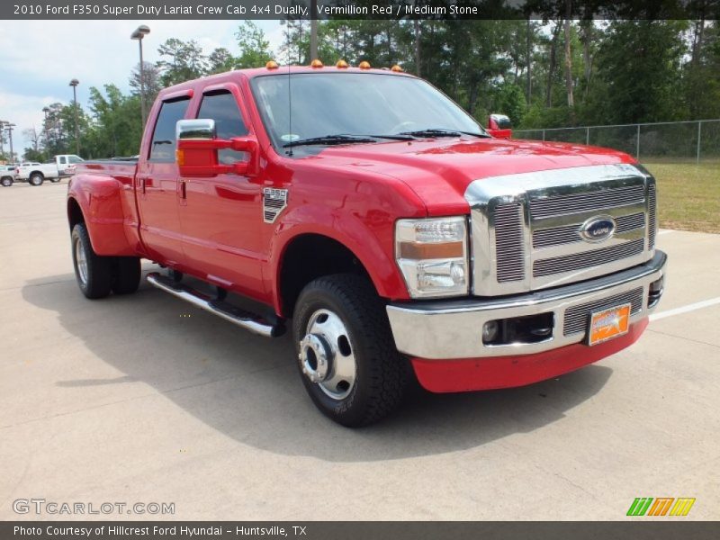 Vermillion Red / Medium Stone 2010 Ford F350 Super Duty Lariat Crew Cab 4x4 Dually