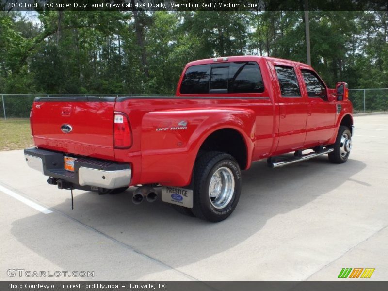 Vermillion Red / Medium Stone 2010 Ford F350 Super Duty Lariat Crew Cab 4x4 Dually