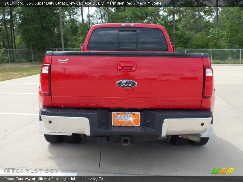 Vermillion Red / Medium Stone 2010 Ford F350 Super Duty Lariat Crew Cab 4x4 Dually