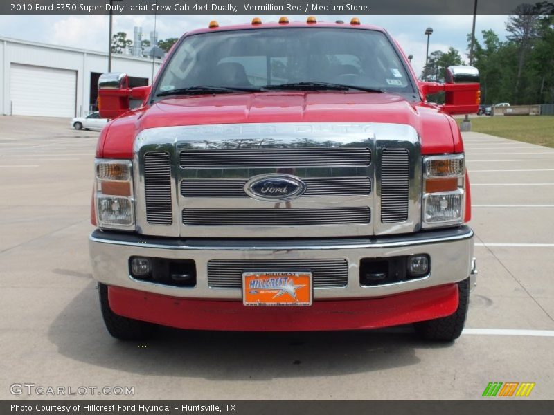 Vermillion Red / Medium Stone 2010 Ford F350 Super Duty Lariat Crew Cab 4x4 Dually