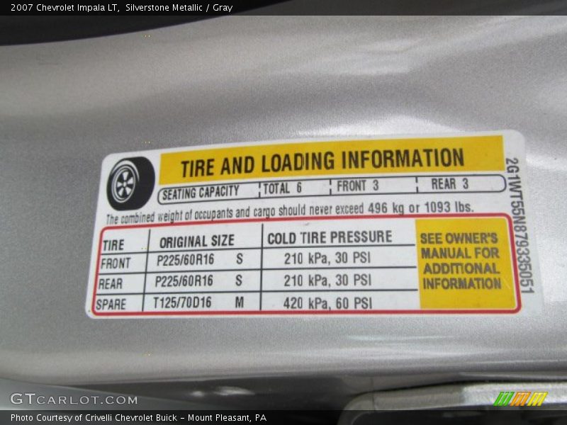 Silverstone Metallic / Gray 2007 Chevrolet Impala LT