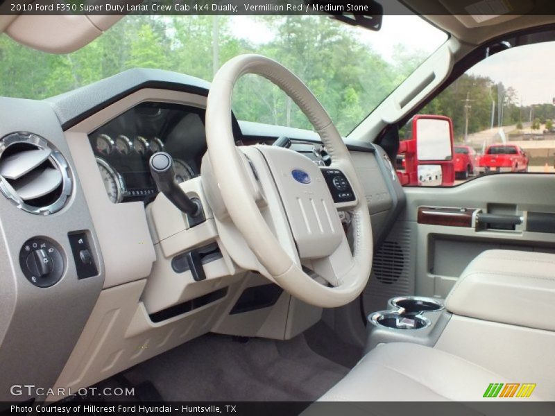 Vermillion Red / Medium Stone 2010 Ford F350 Super Duty Lariat Crew Cab 4x4 Dually