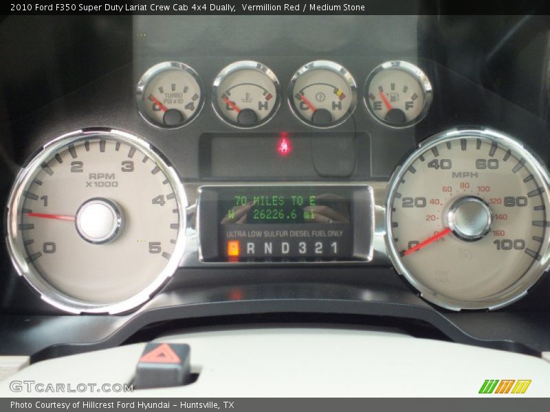 Vermillion Red / Medium Stone 2010 Ford F350 Super Duty Lariat Crew Cab 4x4 Dually