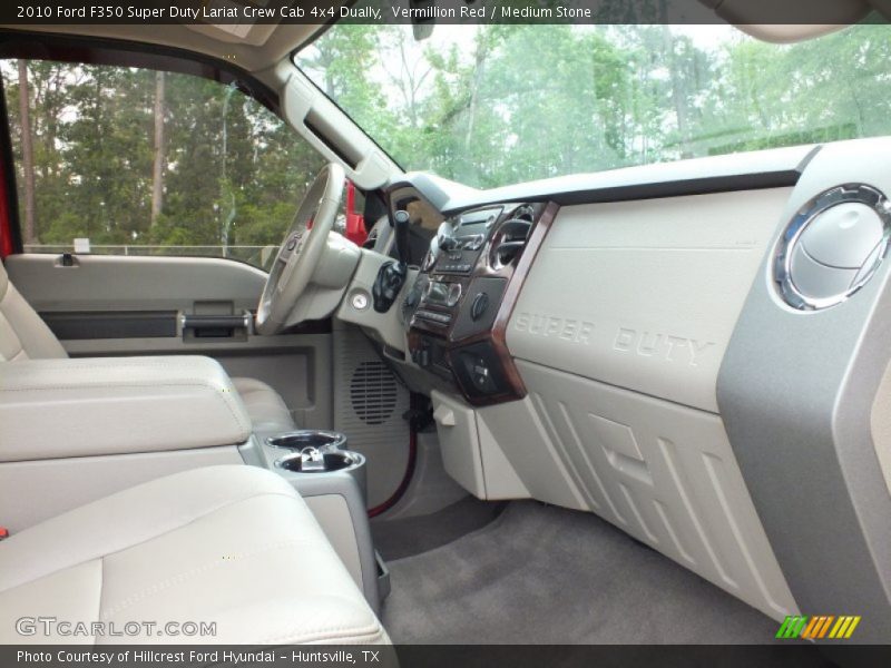 Vermillion Red / Medium Stone 2010 Ford F350 Super Duty Lariat Crew Cab 4x4 Dually
