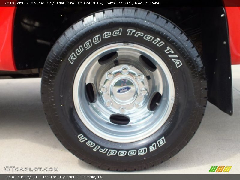 Vermillion Red / Medium Stone 2010 Ford F350 Super Duty Lariat Crew Cab 4x4 Dually