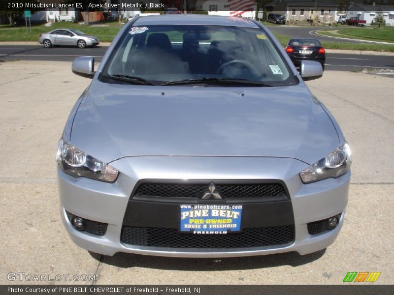 Apex Silver Metallic / Black 2010 Mitsubishi Lancer ES