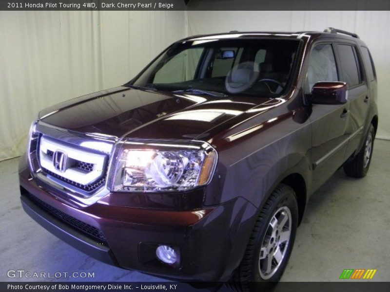 Dark Cherry Pearl / Beige 2011 Honda Pilot Touring 4WD