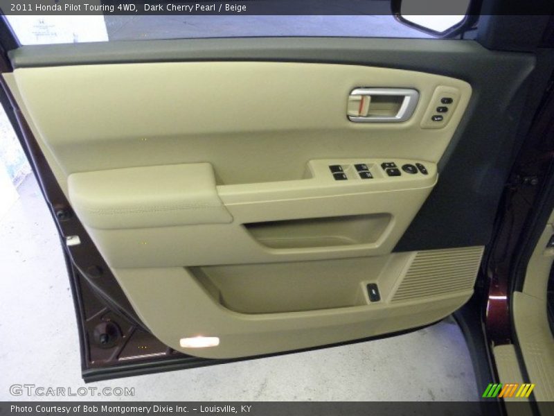 Dark Cherry Pearl / Beige 2011 Honda Pilot Touring 4WD
