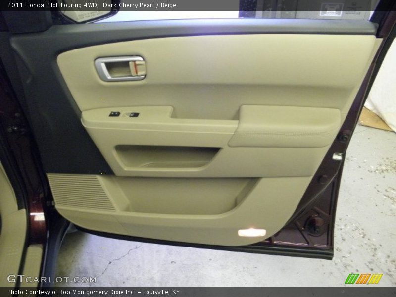 Dark Cherry Pearl / Beige 2011 Honda Pilot Touring 4WD