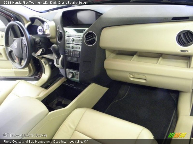 Dark Cherry Pearl / Beige 2011 Honda Pilot Touring 4WD