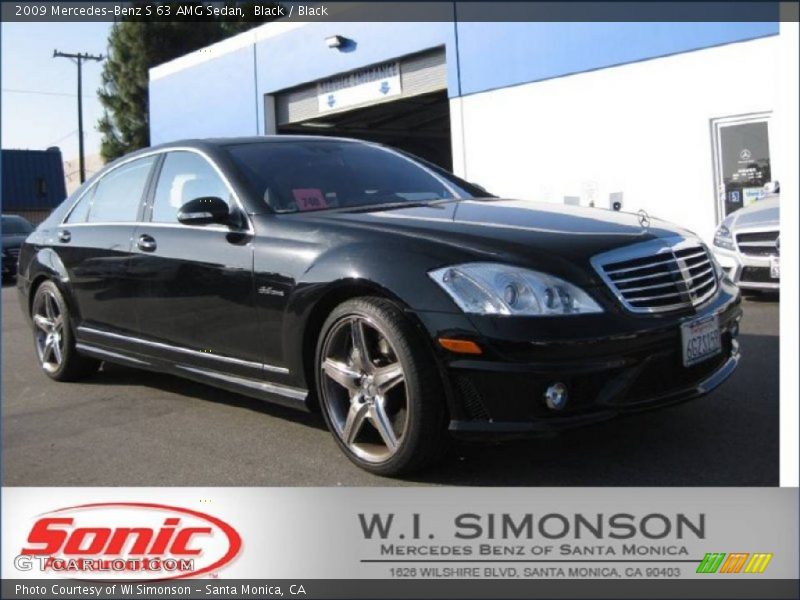 Black / Black 2009 Mercedes-Benz S 63 AMG Sedan