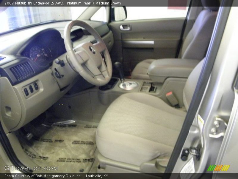 Platinum Pearl / Medium Brown 2007 Mitsubishi Endeavor LS AWD