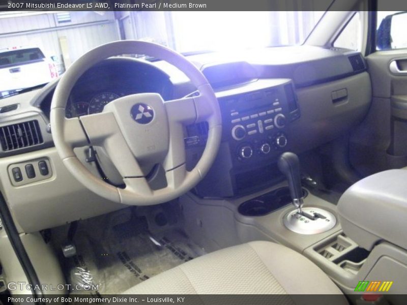 Platinum Pearl / Medium Brown 2007 Mitsubishi Endeavor LS AWD