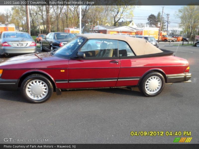 Ruby Red Pearl Metallic / Beige 1993 Saab 900 S Convertible