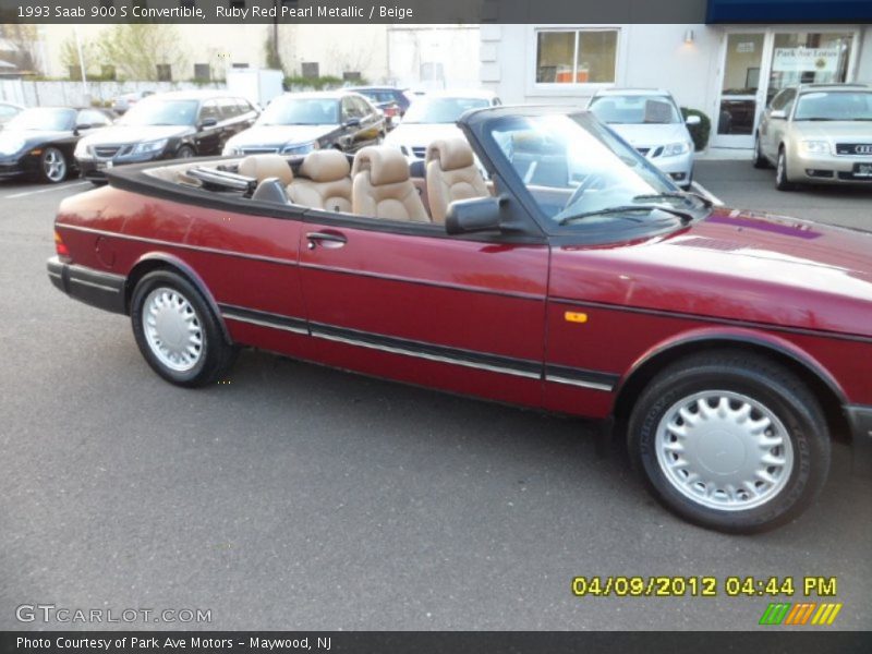 Ruby Red Pearl Metallic / Beige 1993 Saab 900 S Convertible