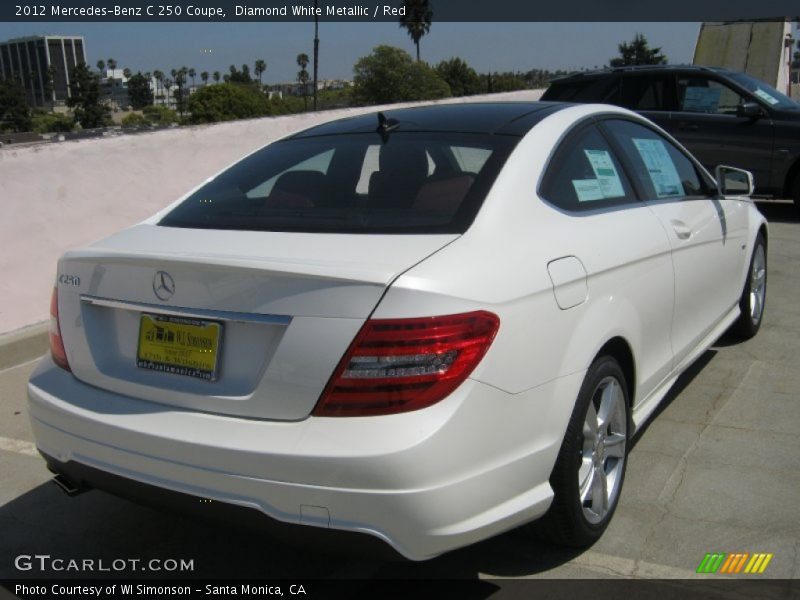 Diamond White Metallic / Red 2012 Mercedes-Benz C 250 Coupe