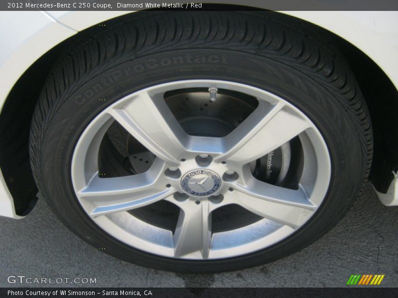 Diamond White Metallic / Red 2012 Mercedes-Benz C 250 Coupe