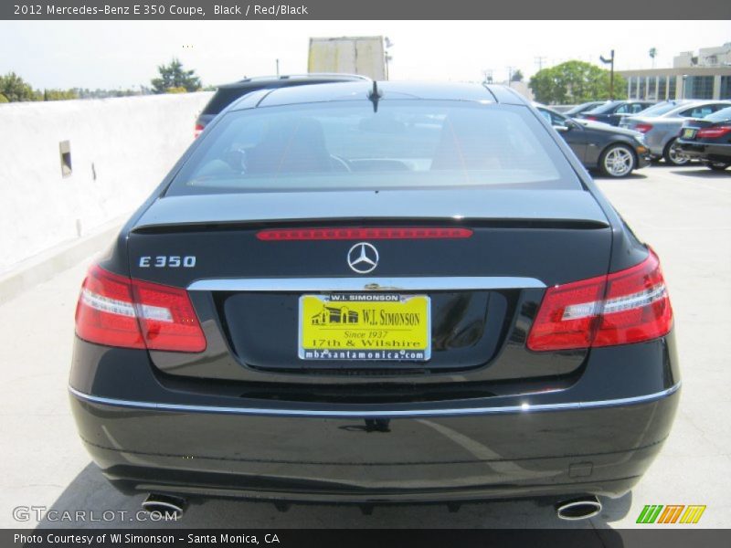 Black / Red/Black 2012 Mercedes-Benz E 350 Coupe