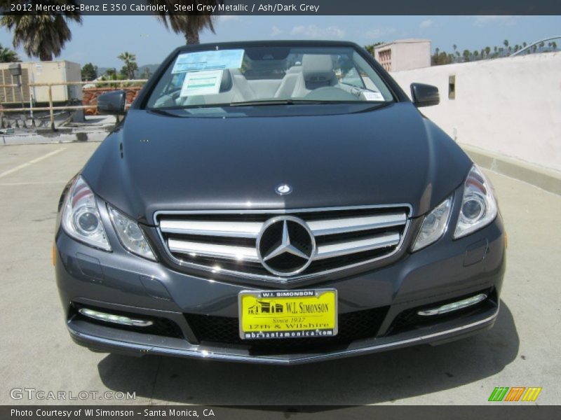 Steel Grey Metallic / Ash/Dark Grey 2012 Mercedes-Benz E 350 Cabriolet