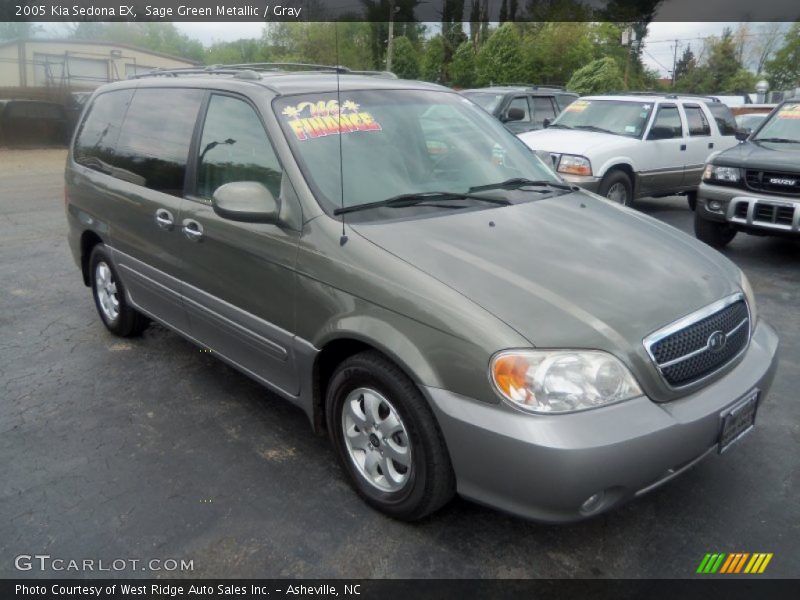 Sage Green Metallic / Gray 2005 Kia Sedona EX