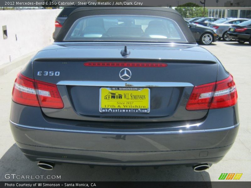 Steel Grey Metallic / Ash/Dark Grey 2012 Mercedes-Benz E 350 Cabriolet