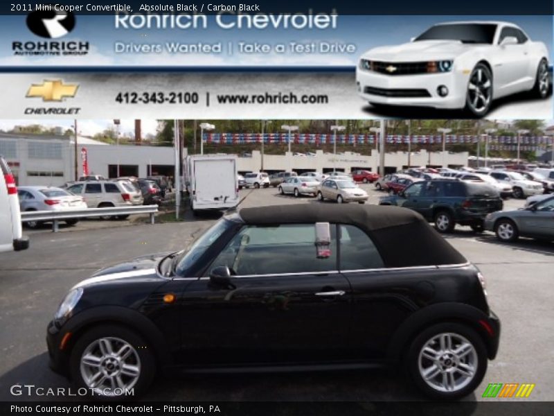 Absolute Black / Carbon Black 2011 Mini Cooper Convertible