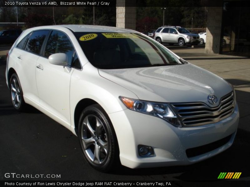 Blizzard White Pearl / Gray 2010 Toyota Venza V6 AWD
