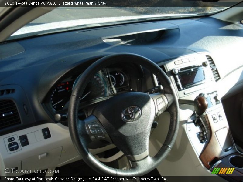 Blizzard White Pearl / Gray 2010 Toyota Venza V6 AWD