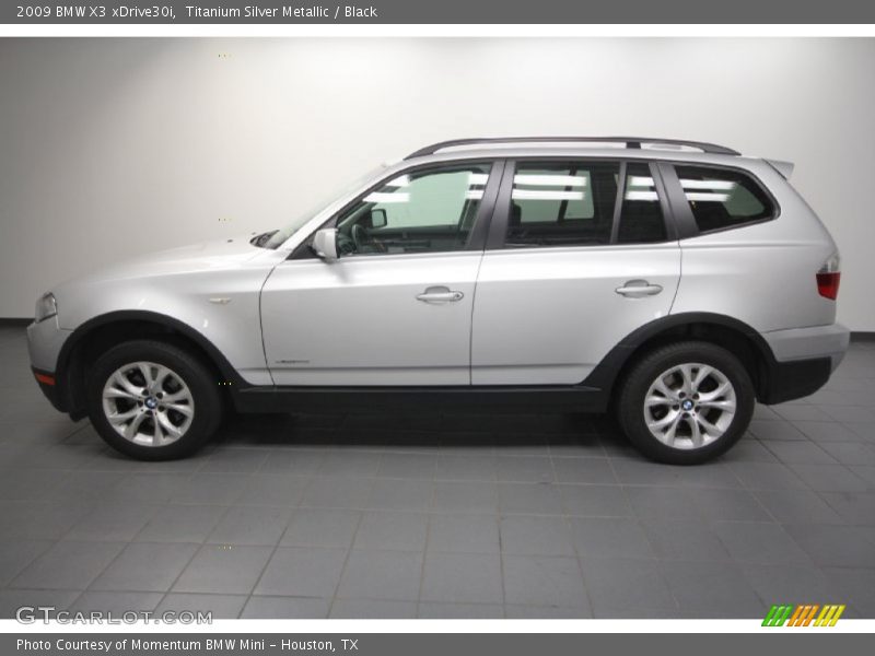 Titanium Silver Metallic / Black 2009 BMW X3 xDrive30i