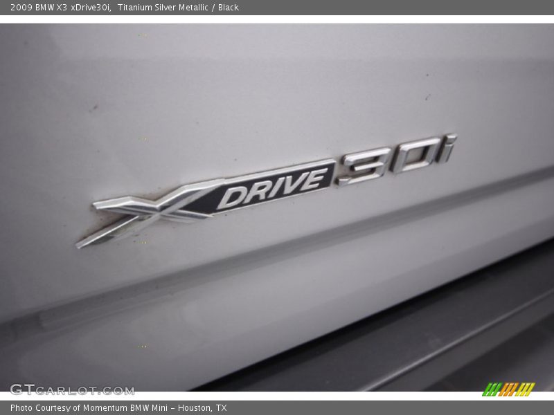 Titanium Silver Metallic / Black 2009 BMW X3 xDrive30i