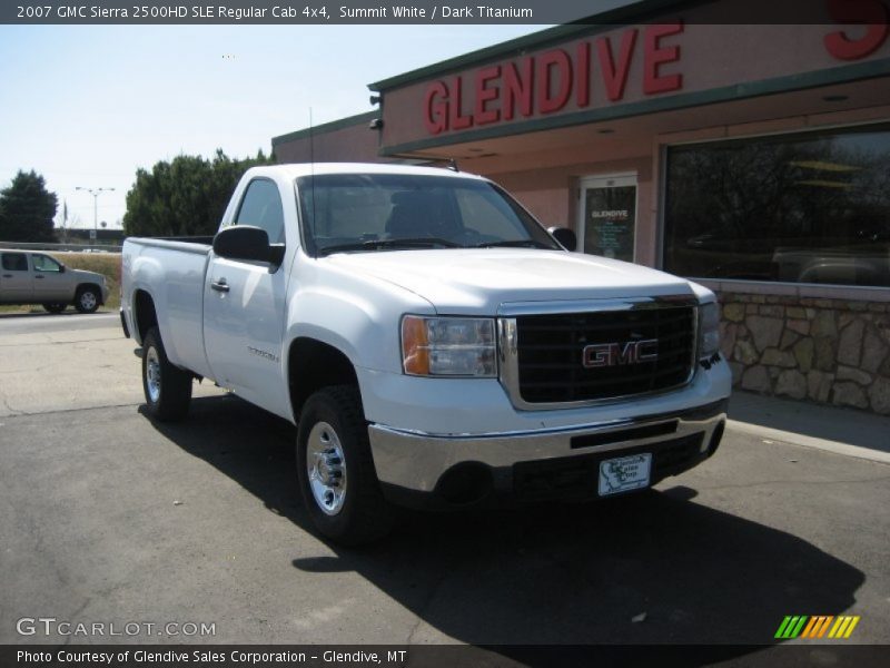 Summit White / Dark Titanium 2007 GMC Sierra 2500HD SLE Regular Cab 4x4