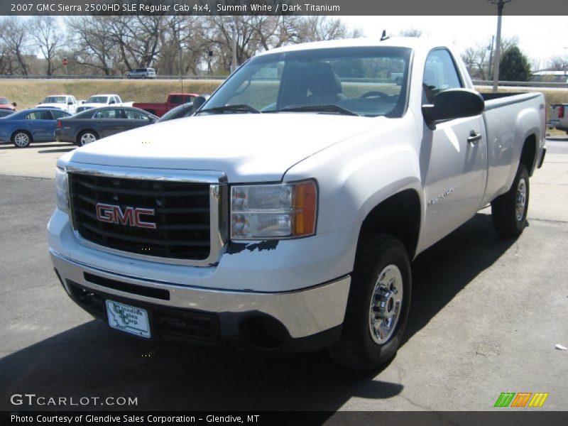 Summit White / Dark Titanium 2007 GMC Sierra 2500HD SLE Regular Cab 4x4