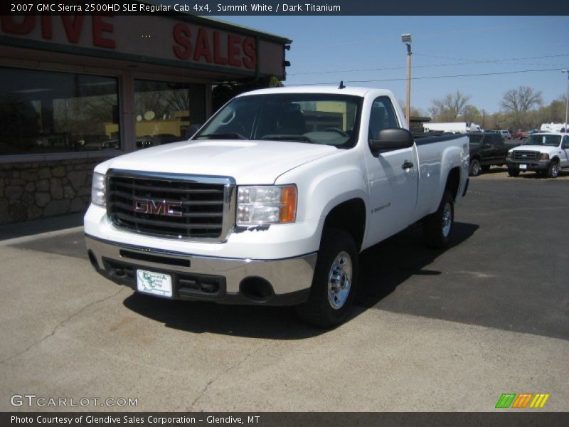 Summit White / Dark Titanium 2007 GMC Sierra 2500HD SLE Regular Cab 4x4